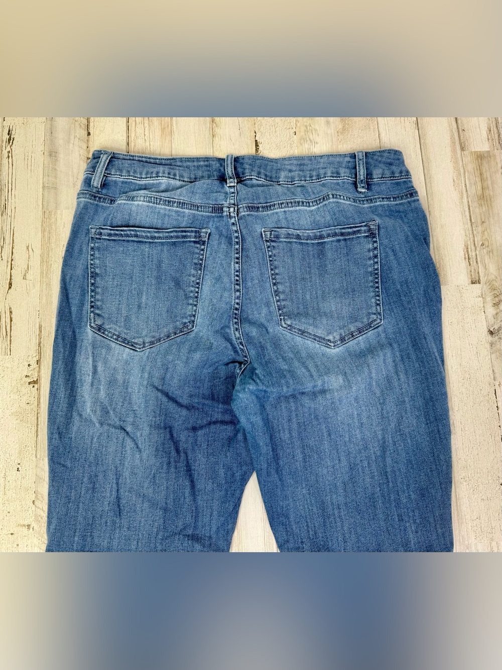 Lane Bryant Womens 14 Skinny Leg Jeans Blue Wash High Rise Flower Pattern - Picture 10 of 11